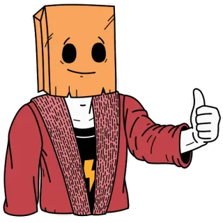 👍 Daumen hoch, Tütenkopf, Cartoon, Figur, Zustimmung, Einverständnis telegram sticker