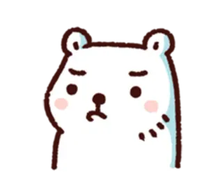 😡 곰, 만화, 귀여운, 동물, 흰색, 슬픈 telegram sticker