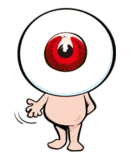 👁 eye, monster, cartoon, character, creature, illustration telegram sticker