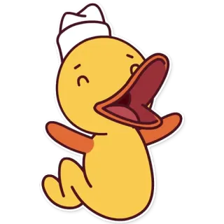 😆 утка, мультфильм, животное, милый, веселый, шляпа telegram sticker