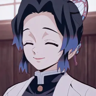 🦋 Shinobu Kocho Demon Slayer Anime, Demon Slayer, Shinobu Kocho, Manga, Personnage, Souriant, Cheveux violets whatsapp sticker