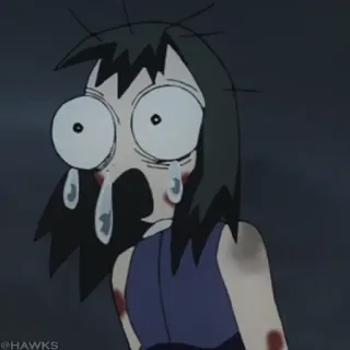 🎴 anime, chorando, sangrento, angustiado, trauma whatsapp sticker