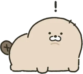 🧐 ! cane, animale, carino, esclamativo, cartone animato, animale domestico telegram sticker