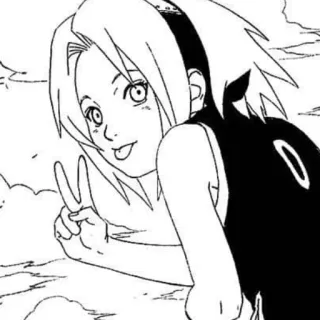 ✌️ Sakura Haruno Naruto Sakura Haruno, Naruto, anime, manga, peace sign telegram sticker