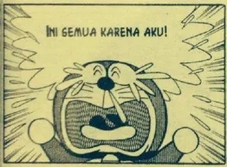 😭 Doraemon INI GEMUA KARENA AKU! doraemon, anime, cartoon, comic, character, malay whatsapp sticker