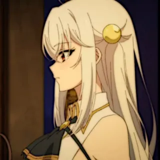 🍪 anime, woman, white hair, character, portrait telegram sticker
