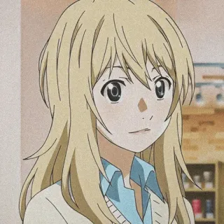 🩰 Kaori Miyazono Your Lie in April Anime, Meisje, Blond haar, Kaori Miyazono, Your Lie in April telegram sticker