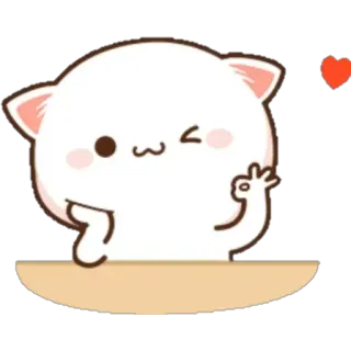 👌 schattig, kat, oké, positief, kawaii telegram sticker