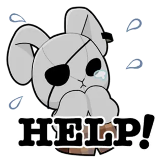 🥺 HELP! bunny, help, sad, distress, cry telegram sticker
