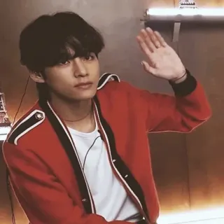 👋 V Kpop, BTS, Sänger, Musik, winken, Promi, Koreanisch telegram sticker