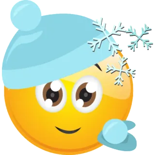 🎅 emoji, winter, snow, snowball, hat, snowflake, cold, cartoon whatsapp sticker