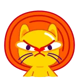 😡 wütend, Katze, Löwe, Cartoon, Tier, Sticker telegram sticker
