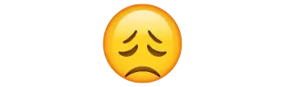 😞 Emoji, Triste, Amarillo, Molesto telegram sticker
