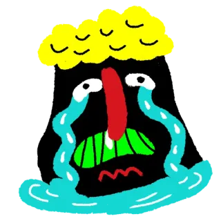 😭 triste, piangere, cartoni animati, emozione, astratto telegram sticker
