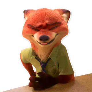 😆 Nick Wilde Zootopia zorro, animal, dibujos animados, disney, zootopia, nick wilde telegram sticker