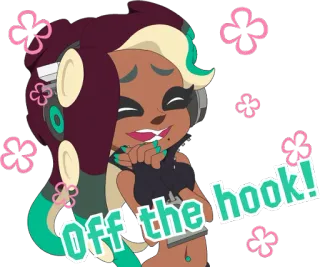 😄 Off the hook! splatoon, октолинг, off the hook, айдол, милый, видеоигра whatsapp sticker