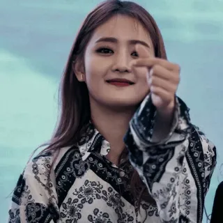 ⛲️ woman, portrait, korean, gesture, hand heart, asian telegram sticker