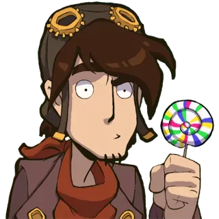 🍭 cartoon, aviator, lollipop, steampunk, character telegram sticker