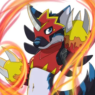 💙 Anthro, Furry, Feuer, Maske, Cartoon, Charakter telegram sticker