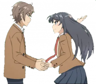 🤚 Anime, Pareja, Dibujos animados, Amor, Relación telegram sticker