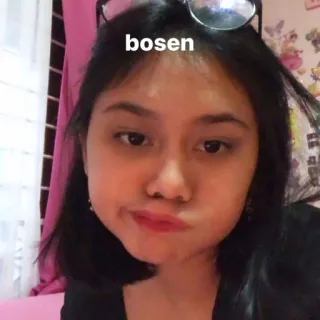 💗 bosen entediado, retrato, mulher, selfie whatsapp sticker