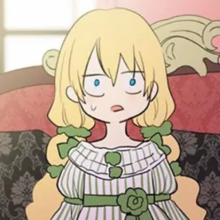 👑 Fille anime, Dessin animé, Illustration, Mignon, Cheveux blonds telegram sticker
