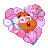 ❤️ สติกเกอร์, การ์ตูน, หัวใจ, ผีเสื้อ, ความรัก telegram sticker