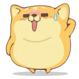 😅 doge, dog, cute, exhausted, tired, sweaty telegram sticker
