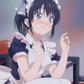 🤔 anime, maid, cute, girl, blushing telegram sticker