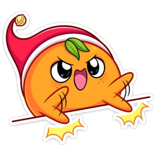 😡 orange, dessin animé, mignon, joyeux, drôle, personnage, autocollant telegram sticker