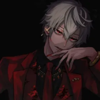 🤍 anime, man, red, art, character whatsapp sticker