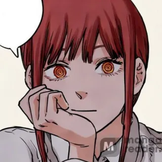 🍒 Makima Chainsaw Man Anime, Manga, Frau, Makima, Chainsaw Man, Charakter, Fiktiv telegram sticker