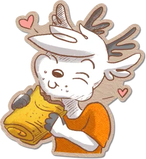 😁 Олень, Мультфильм, Милый, Антропоморфный, Животное, Персонаж telegram sticker