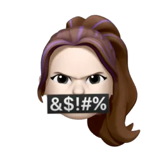 🦋 &$!#% emoji, wütend, zensiert, Mund bedeckt, beleidigend, frustriert telegram sticker