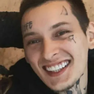 😄 off visage, homme, tatouage, portrait whatsapp sticker
