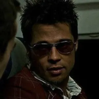 😎 Tyler Durden Fight Club Бойцовский клуб, Тайлер Дерден, Брэд Питт, Фильм, Культовое кино, Бунт, Мужественность, Насилие telegram sticker