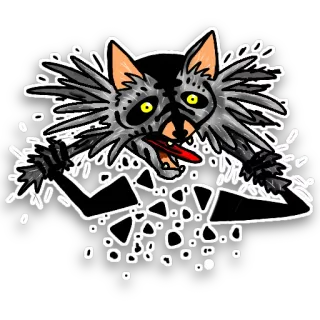 😱 cartone animato, animale, lupo, arte, adesivo, illustrazione telegram sticker