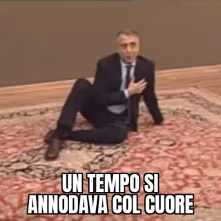 💝 UN TEMPO SI ANNODAVA COL CUORE итальянский, мужчина, ковёр, фраза telegram sticker