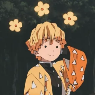 🥰 Zenitsu Agatsuma Demon Slayer Anime, Manga, Zenitsu, Demon Slayer, Mignon, Fleurs telegram sticker