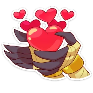 ❤️ 心, 爱, 手, 卡通, 喜爱, 情人节 whatsapp sticker
