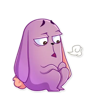 😔 bunny, rabbit, cartoon, cute, sad, depressed whatsapp sticker