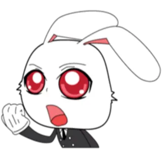 😧 兔子, 动漫, 生气, 卡通, 可爱, 贴纸 whatsapp sticker