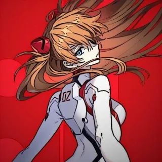 ❤️ Asuka Langley Soryu Neon Genesis Evangelion anime, evangelion, asuka, gadis, merah telegram sticker