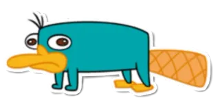 😐 Perry the Platypus Phineas and Ferb platypus, animal, cartoon, agent, pet whatsapp sticker