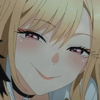 🥟 Marin Kitagawa My Dress-Up Darling anime, girl, smiling, cute, blonde telegram sticker