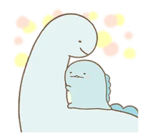 ❤ carino, dinosauro, cartone animato, pastello, kawaii whatsapp sticker