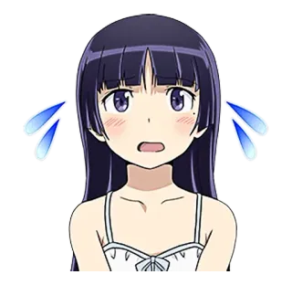 😥 アニメ, 女の子, 泣く, 悲しい, 感情, ロングヘア telegram sticker
