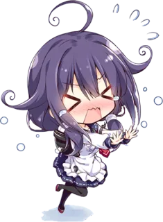 😣 Чиби, Аниме, Плачущий, Каваий, Девочка, Горничная telegram sticker