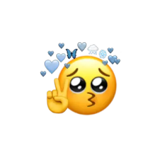🥺 Emoji, Beijo, Corações, Paz, Triste, Fofo, Desenho animado telegram sticker