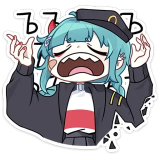 😭 Anime, Cartoon, Mädchen, Schreiend, Wütend, Chibi telegram sticker